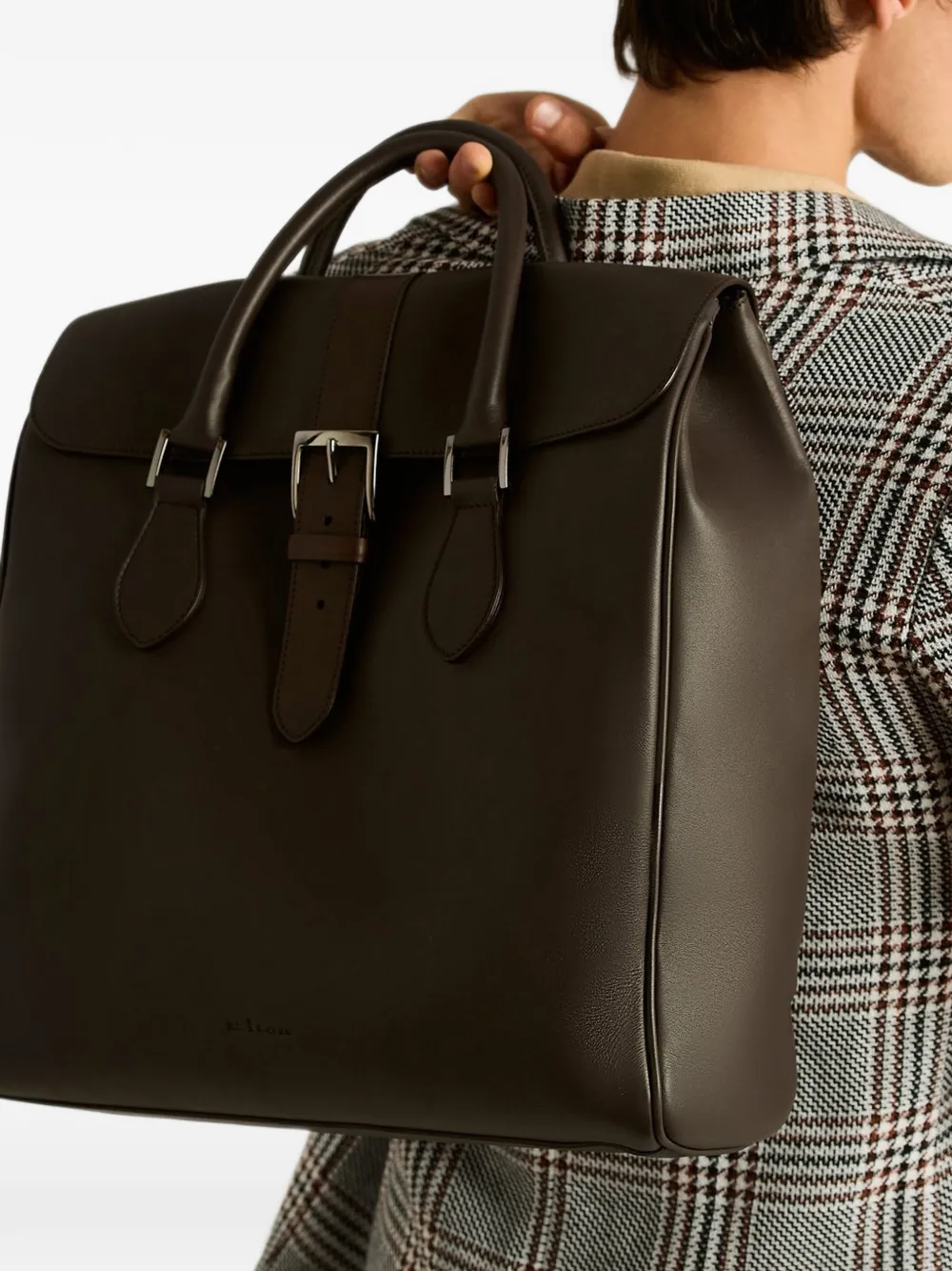 Kiton Shopper met omslag met gesp Bruin