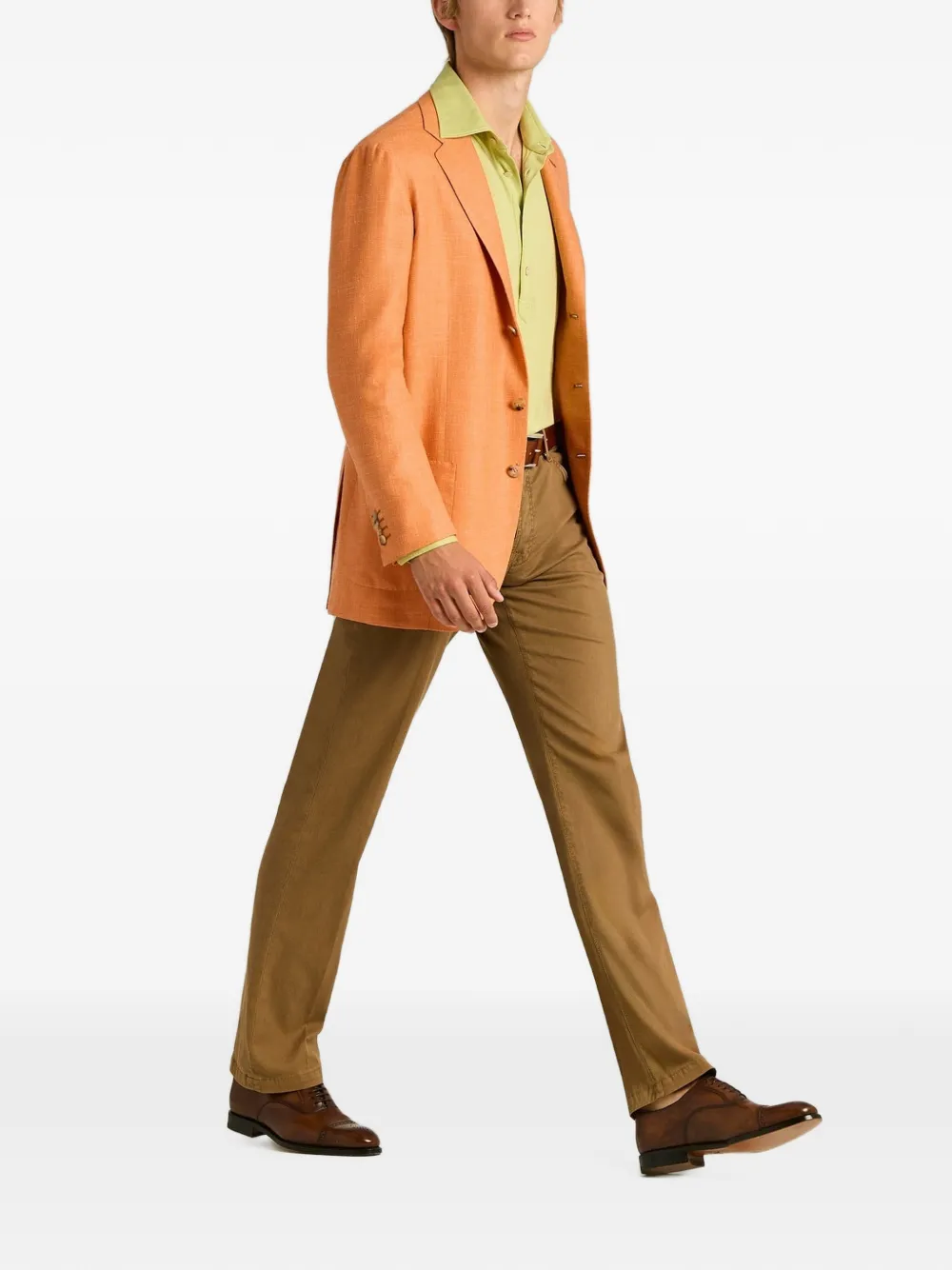 Kiton Blazer met enkele rij knopen Oranje