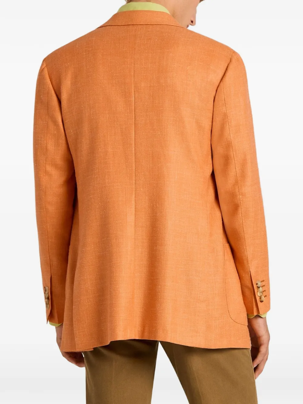 Kiton Blazer met enkele rij knopen Oranje
