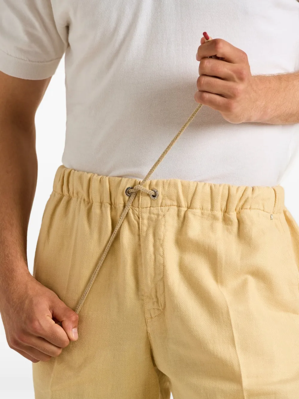 Kiton Straight broek met trekkoord Geel