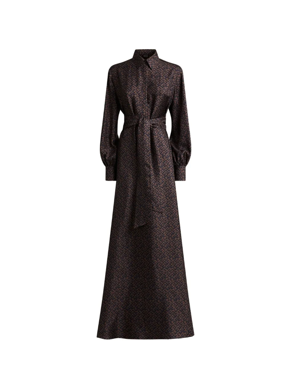 Kiton Maxi-jurk met geometrische print Bruin