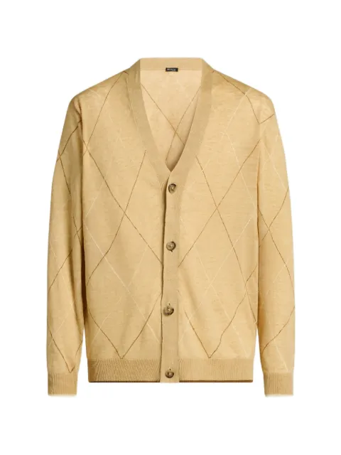 Kiton diamond-pattern cardigan
