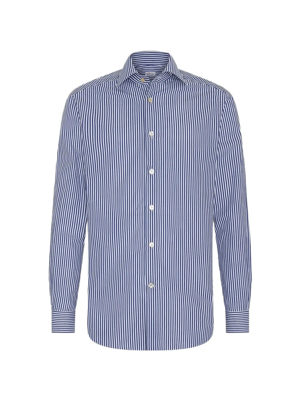 Kiton striped cotton shirt Blauw
