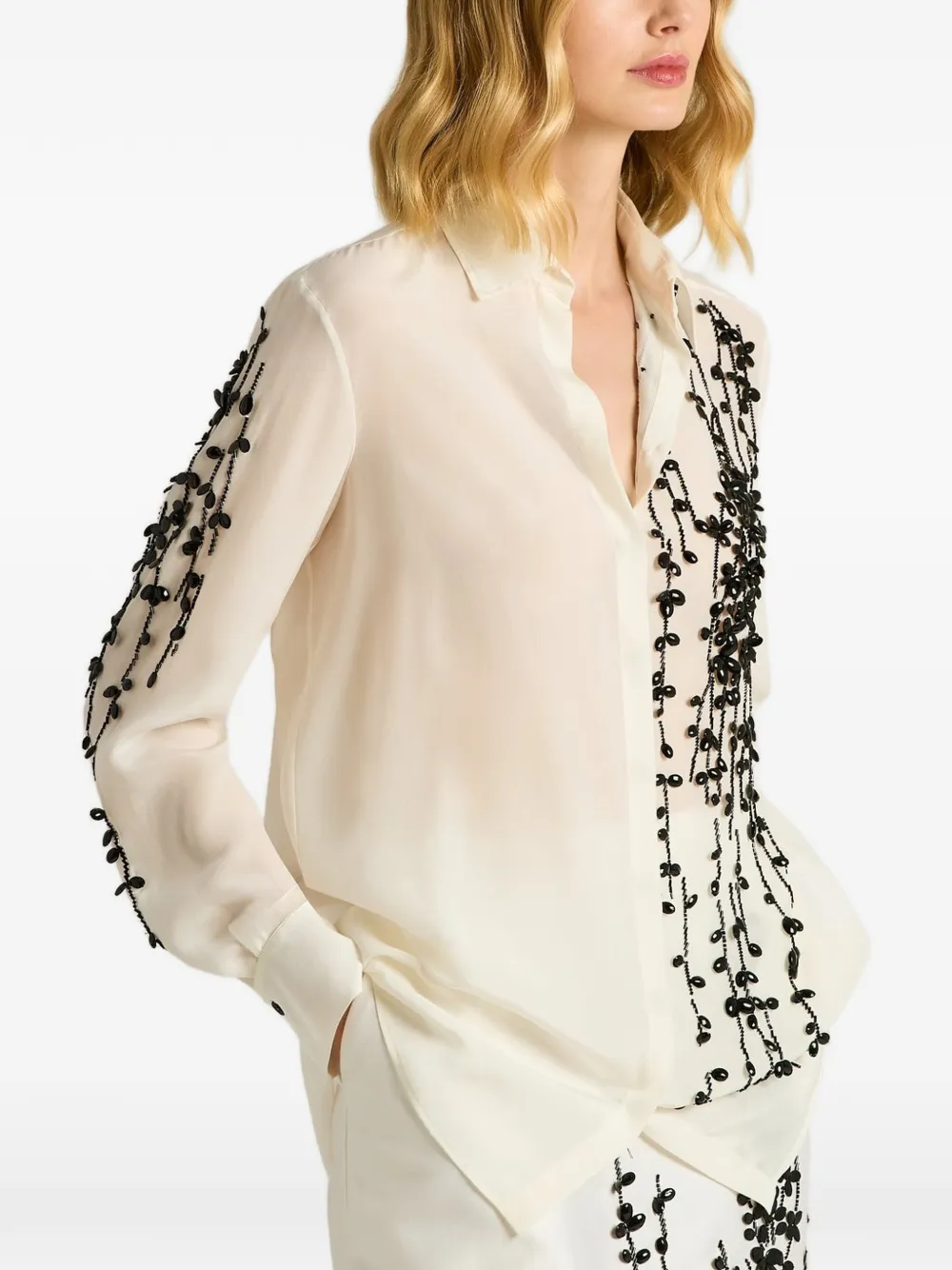 Kiton Blouse met borduurwerk Wit