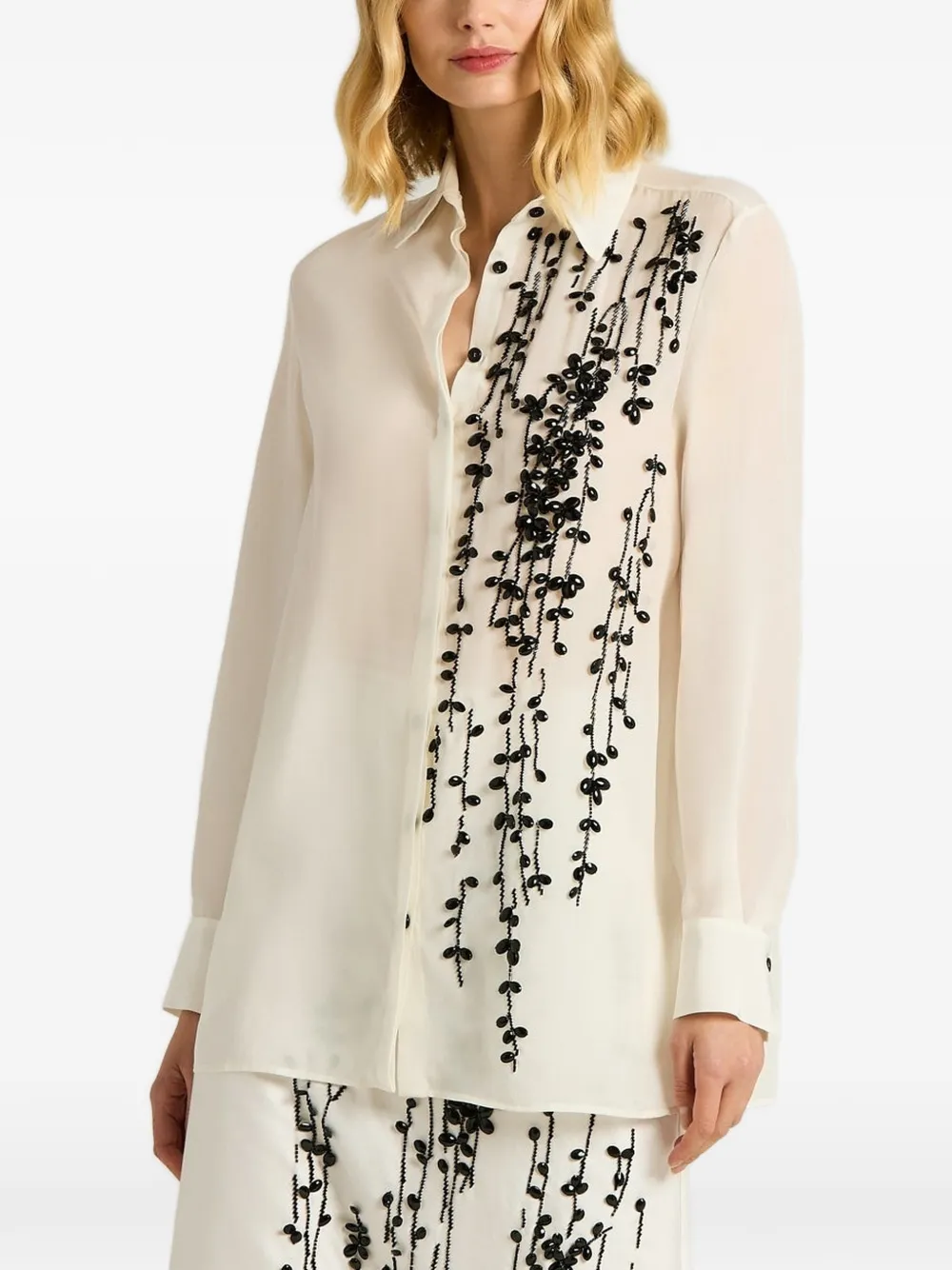 Kiton Blouse met borduurwerk Wit