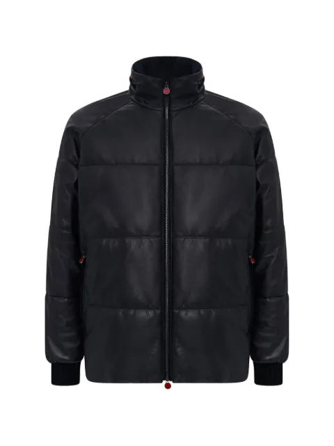 Kiton quilted leather jacket