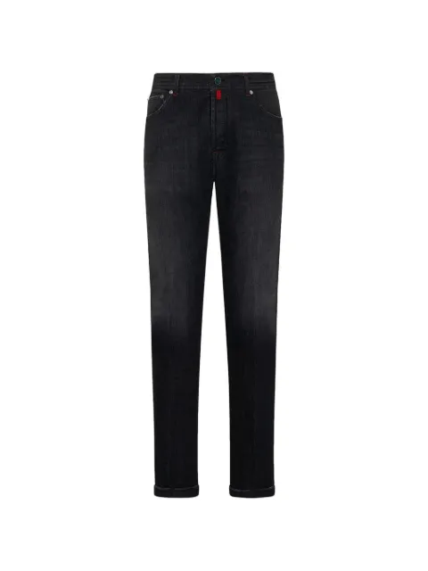 Kiton washed-finish tapered jeans