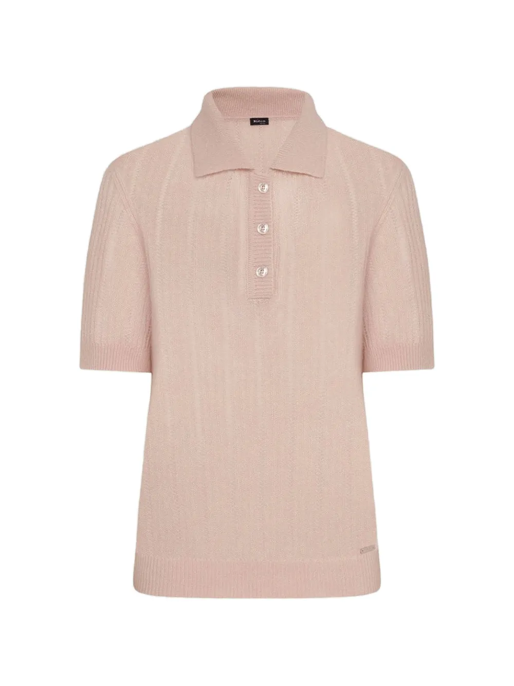 Kiton perforated short-sleeve polo shirt Roze