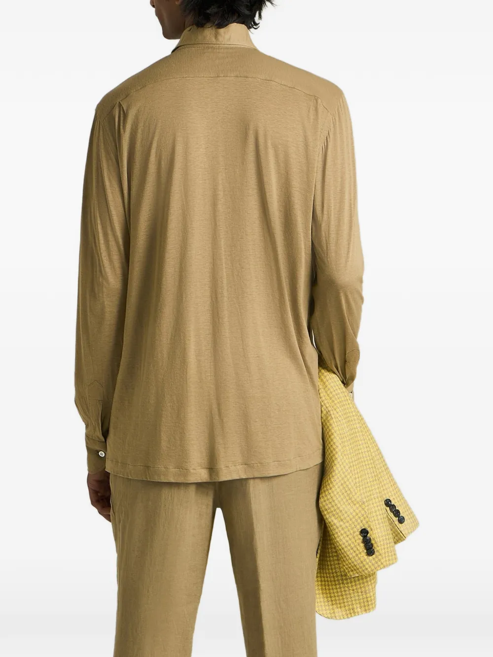 Kiton Sartorial long-sleeved polo shirt Beige