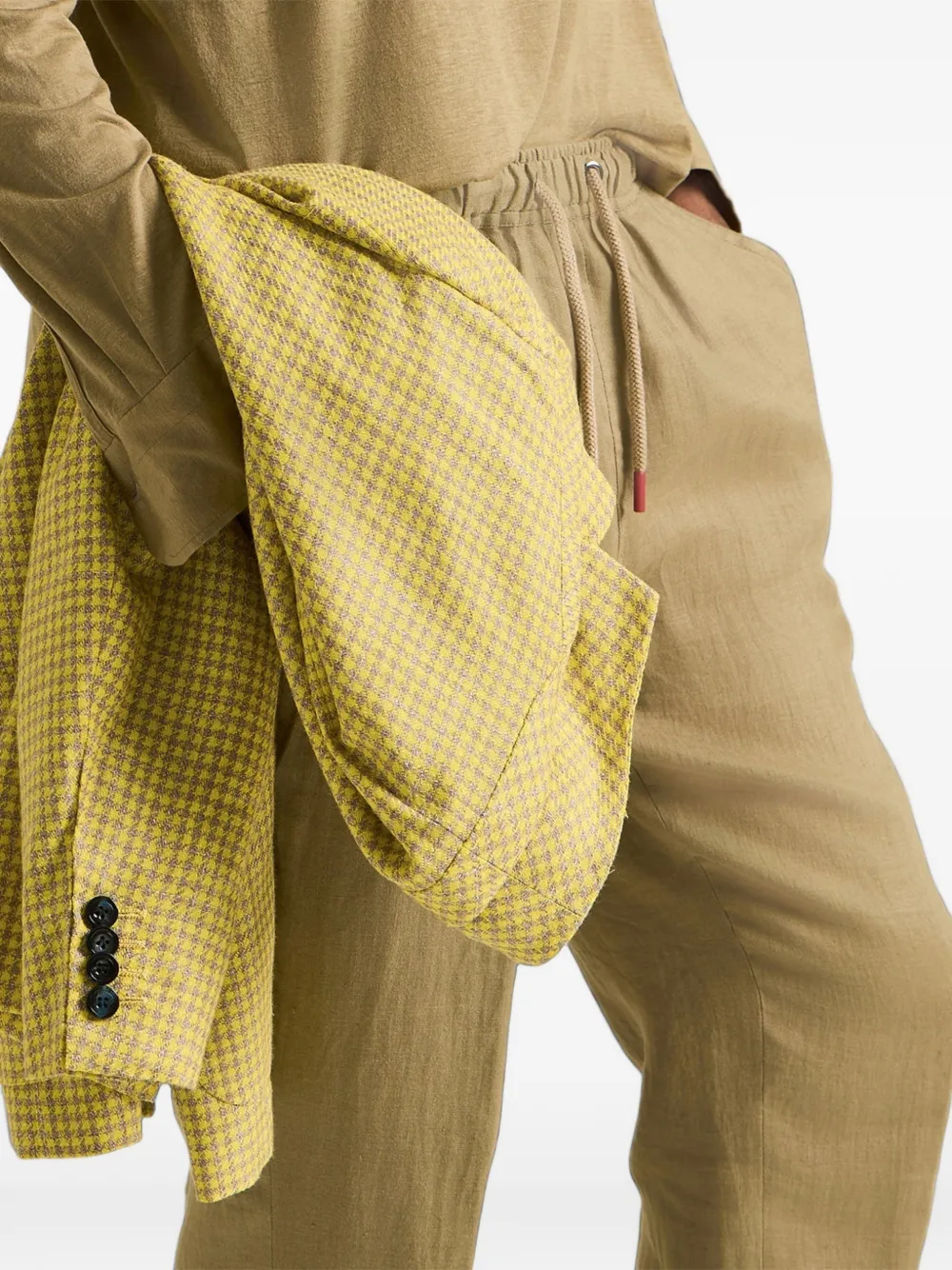 Kiton Sartorial long-sleeved polo shirt Beige