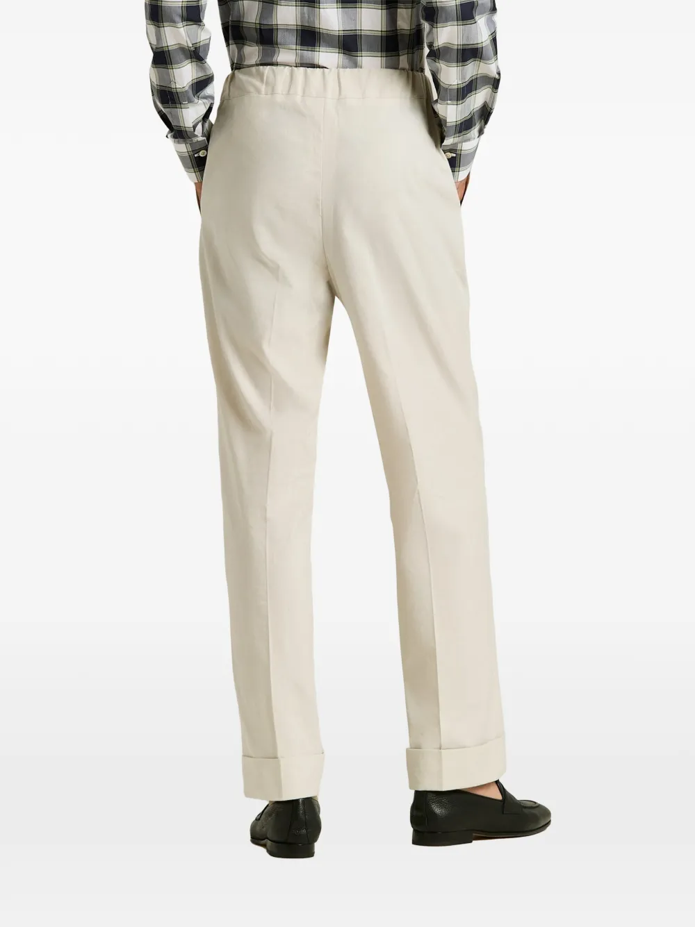 Kiton Pantalon met elastische taille en trekkoord Beige