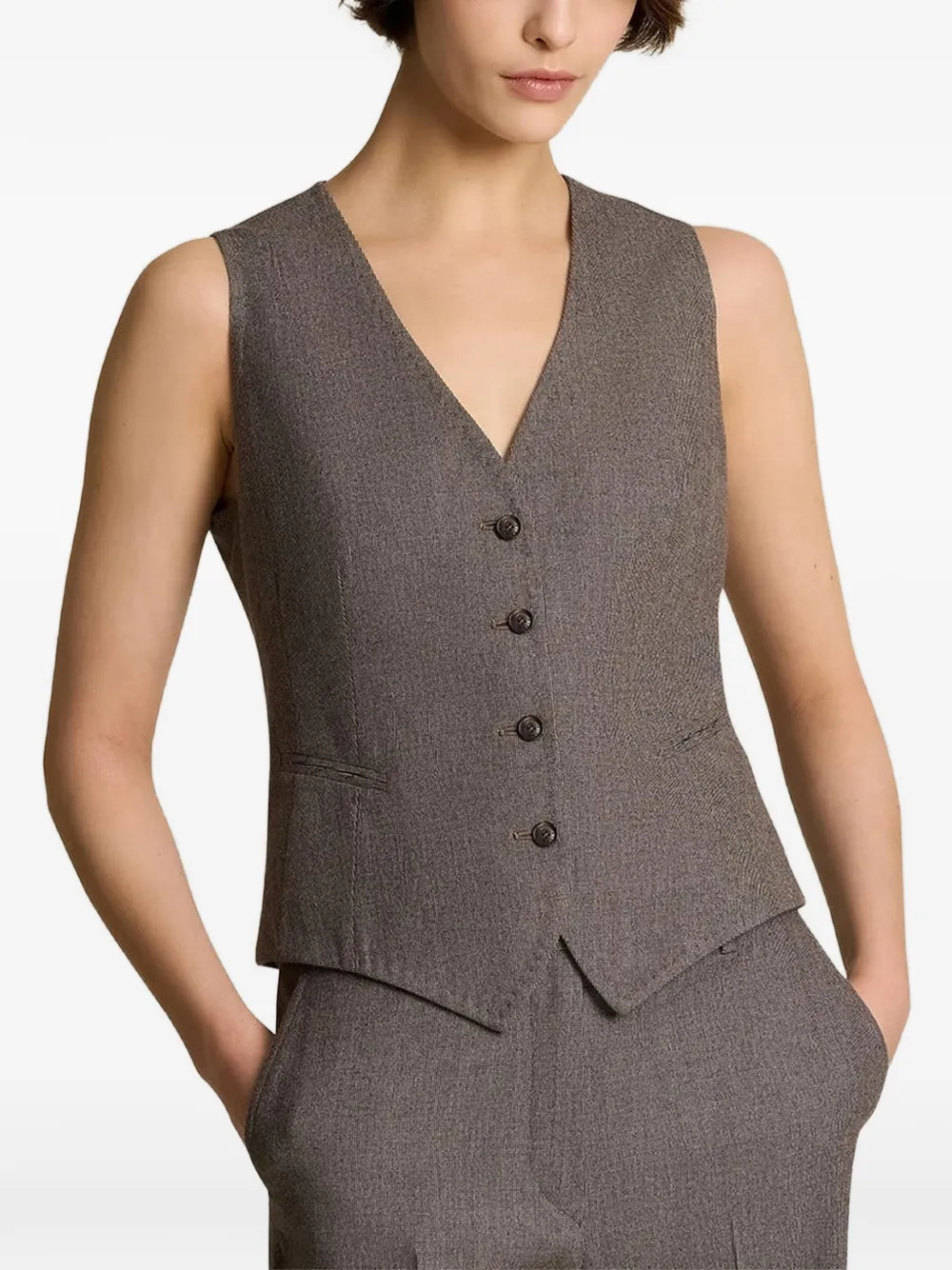 Kiton Gilet van scheerwol Beige