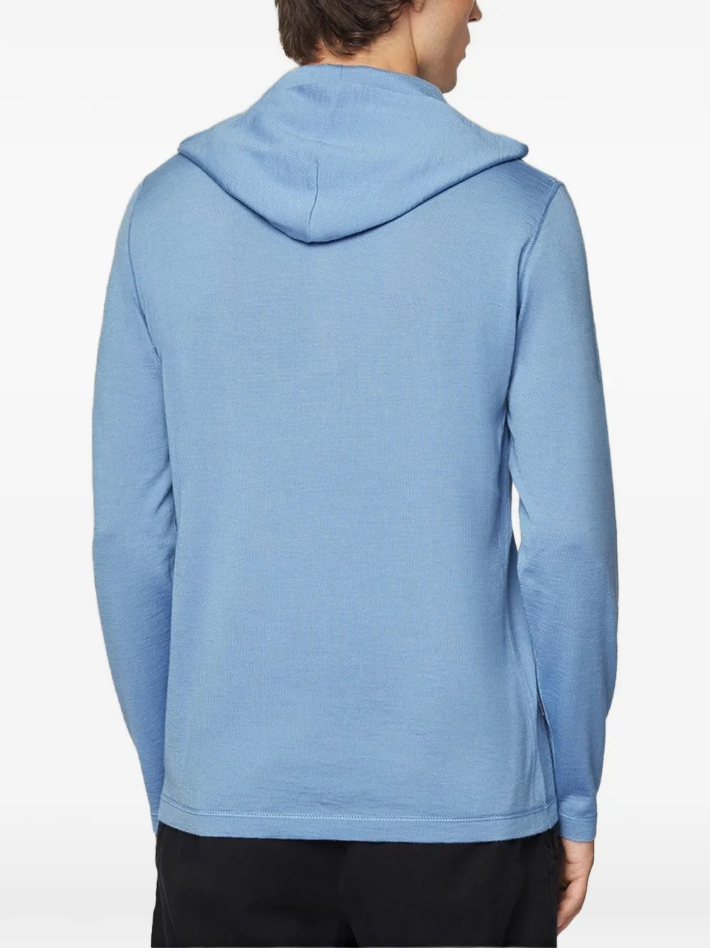Kiton Button-up hoodie Blauw