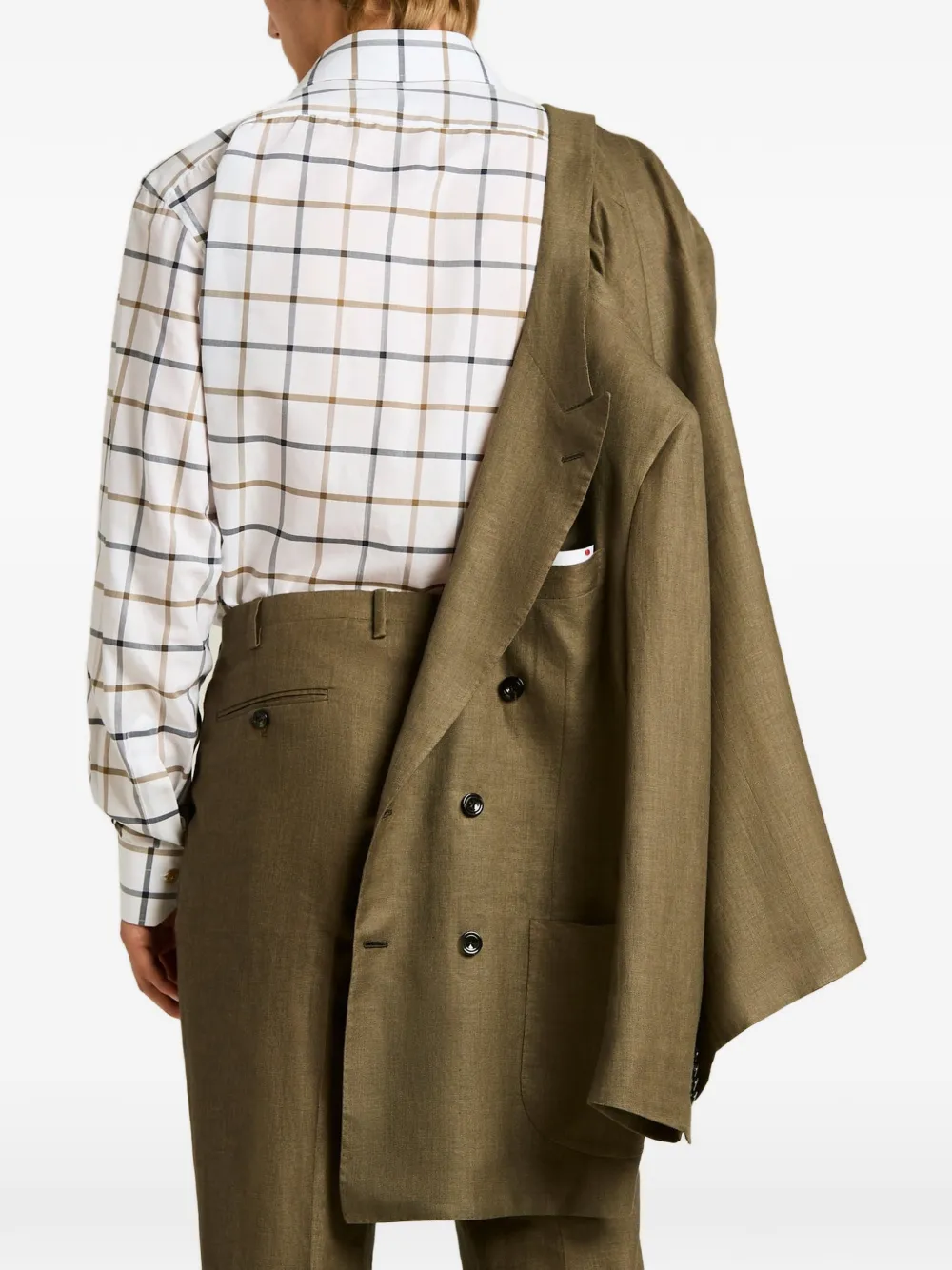 Kiton Pak met dubbele rij knopen Bruin