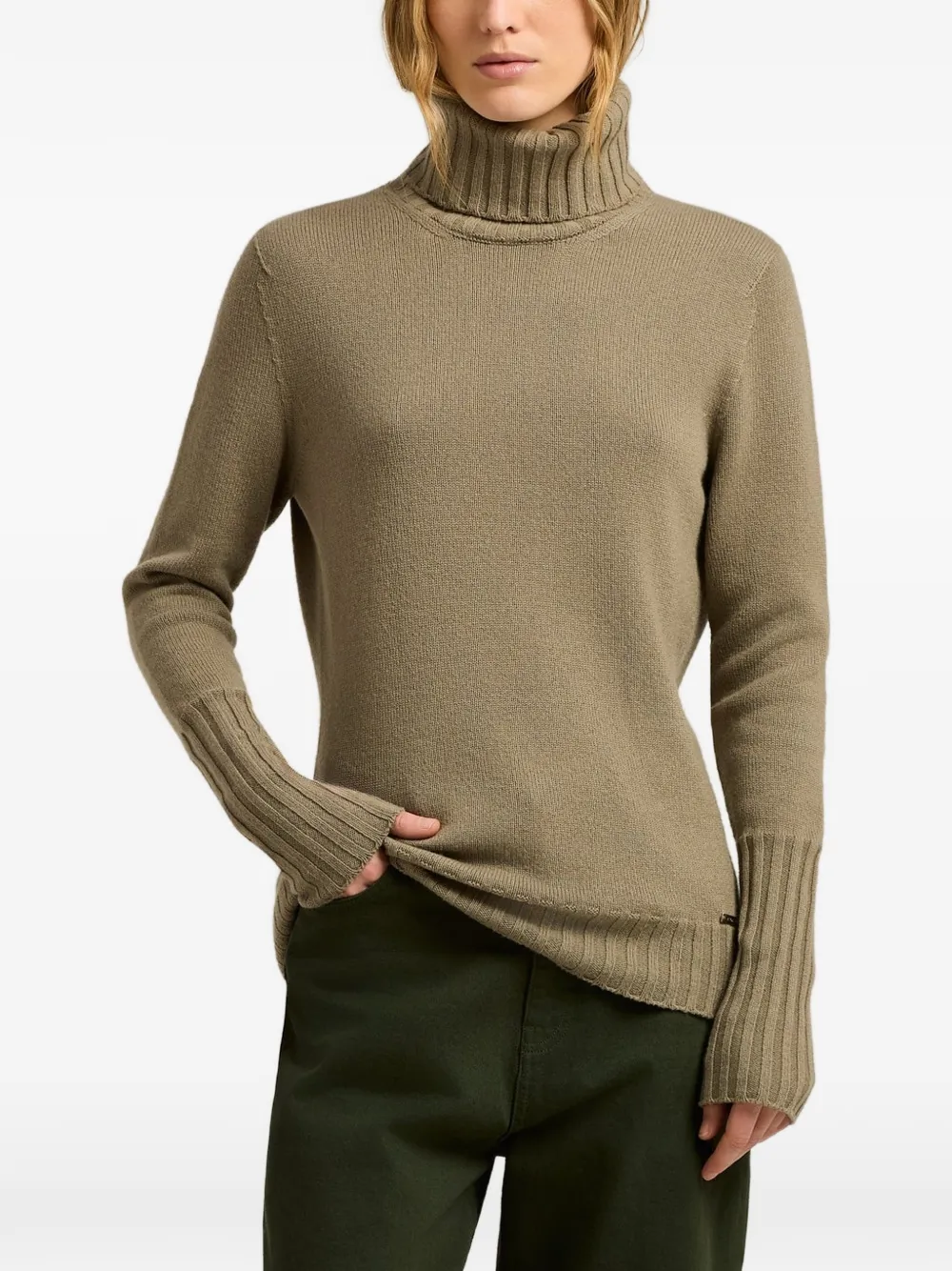 Kiton Ribgebreide coltrui Beige