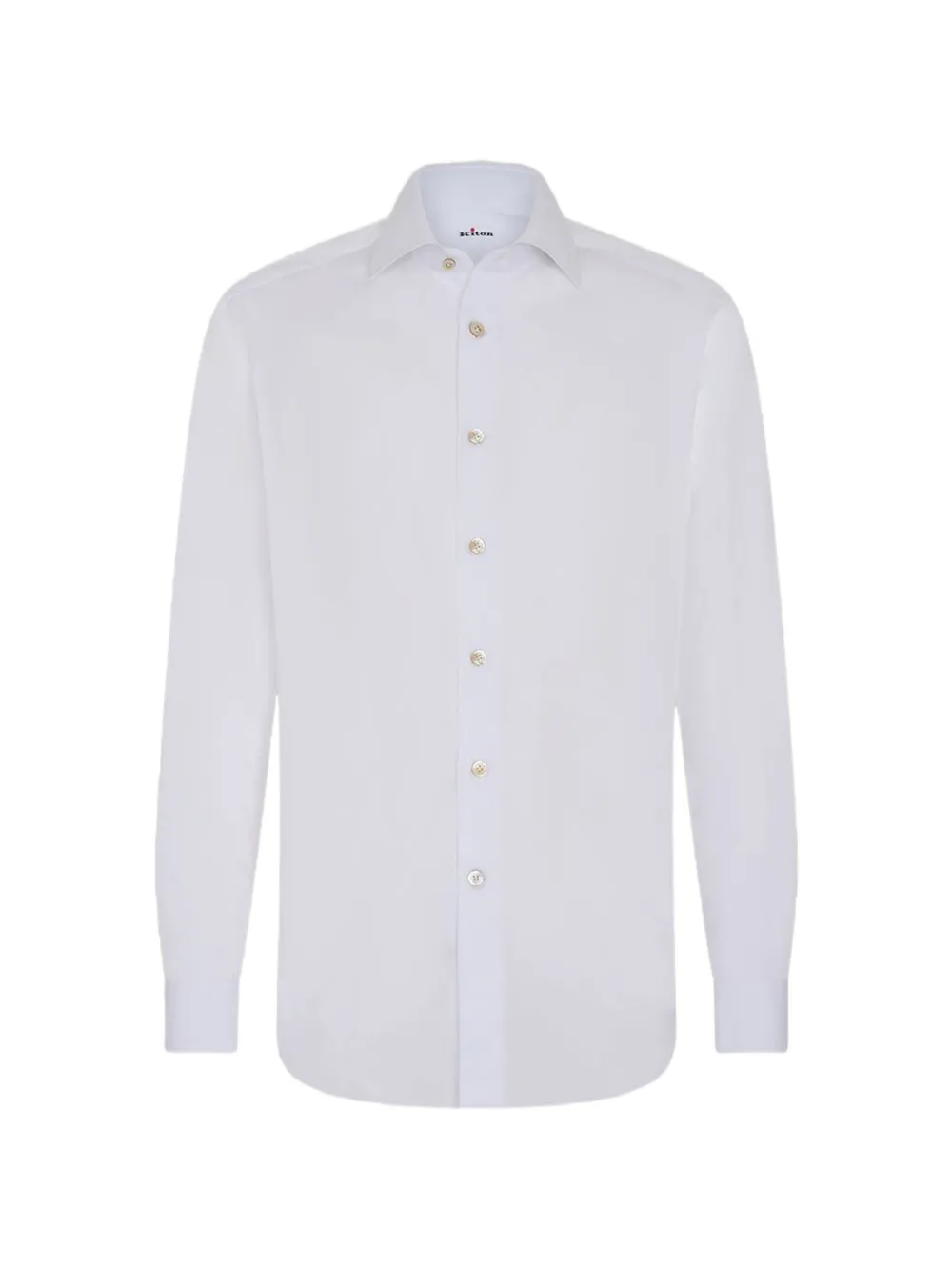 Kiton long-sleeve cotton shirt Wit