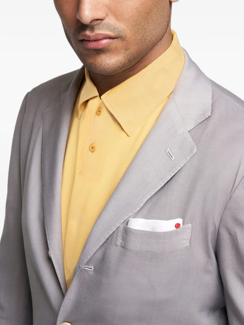Kiton Jack met enkele rij knopen Grijs