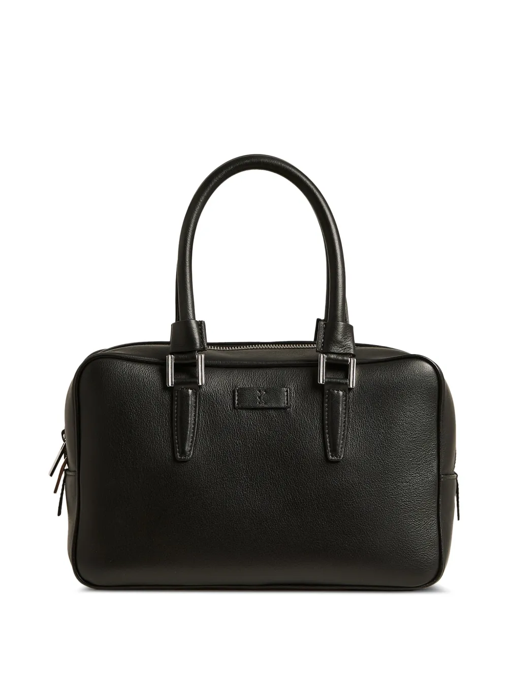 Kiton Kiss grained leather tote bag Zwart