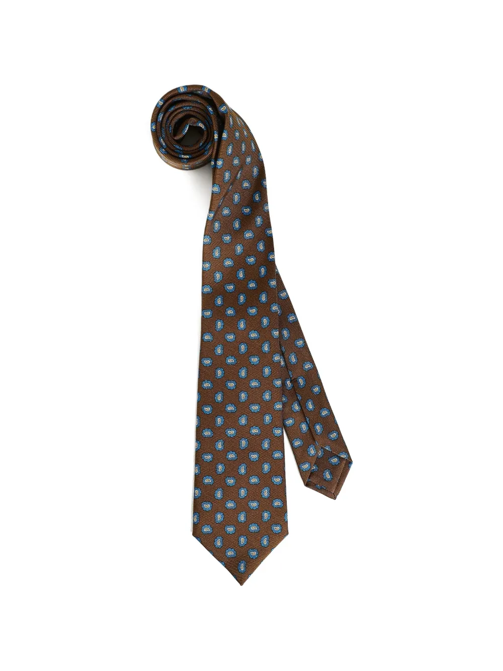 Kiton Stropdas met paisley-print Bruin