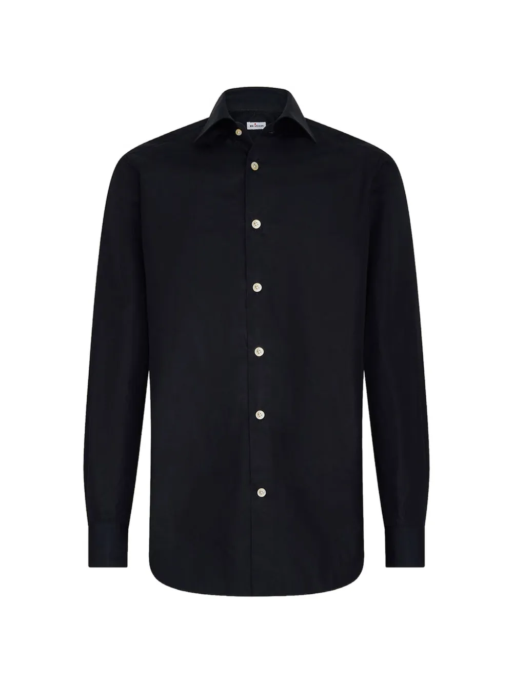 Kiton Overhemd met lage Franse kraag Zwart