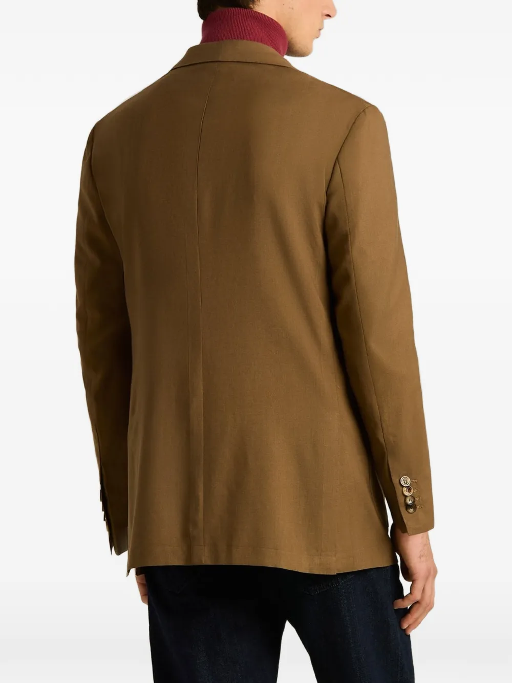 Kiton Blazer met enkele rij knopen Bruin