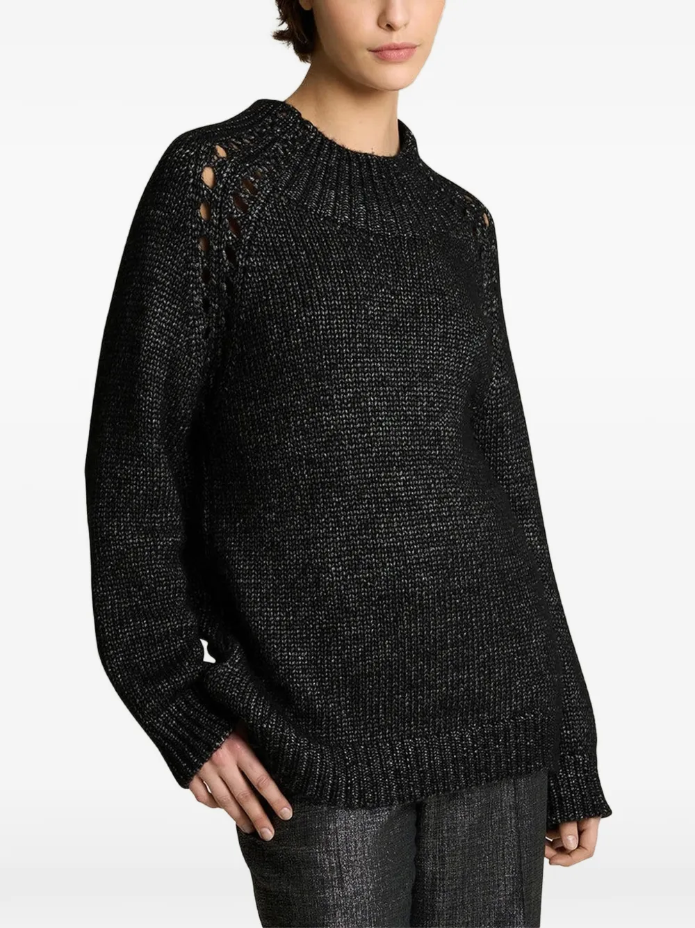 Kiton Pullover mit perforiertem Detail - Schwarz