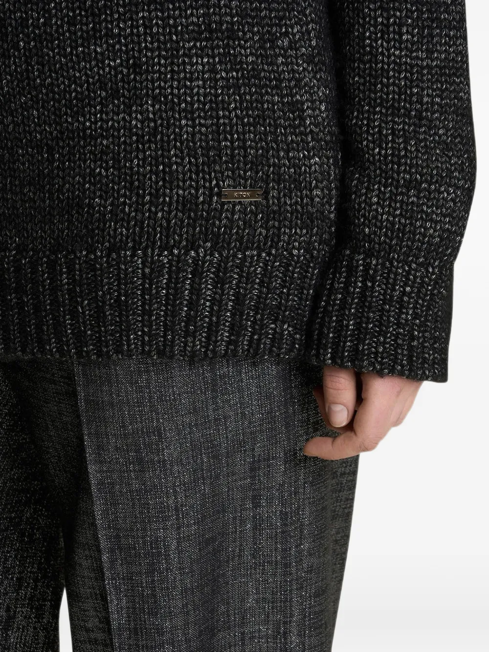 Kiton Trui met geperforeerd detail Zwart