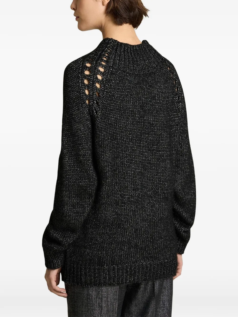 Kiton Trui met geperforeerd detail Zwart