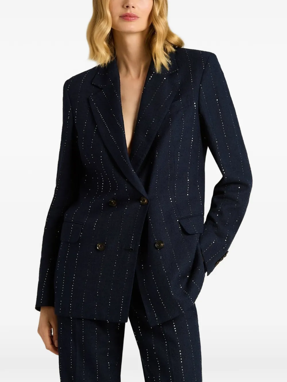 Kiton Blazer met dubbele rij knopen Blauw