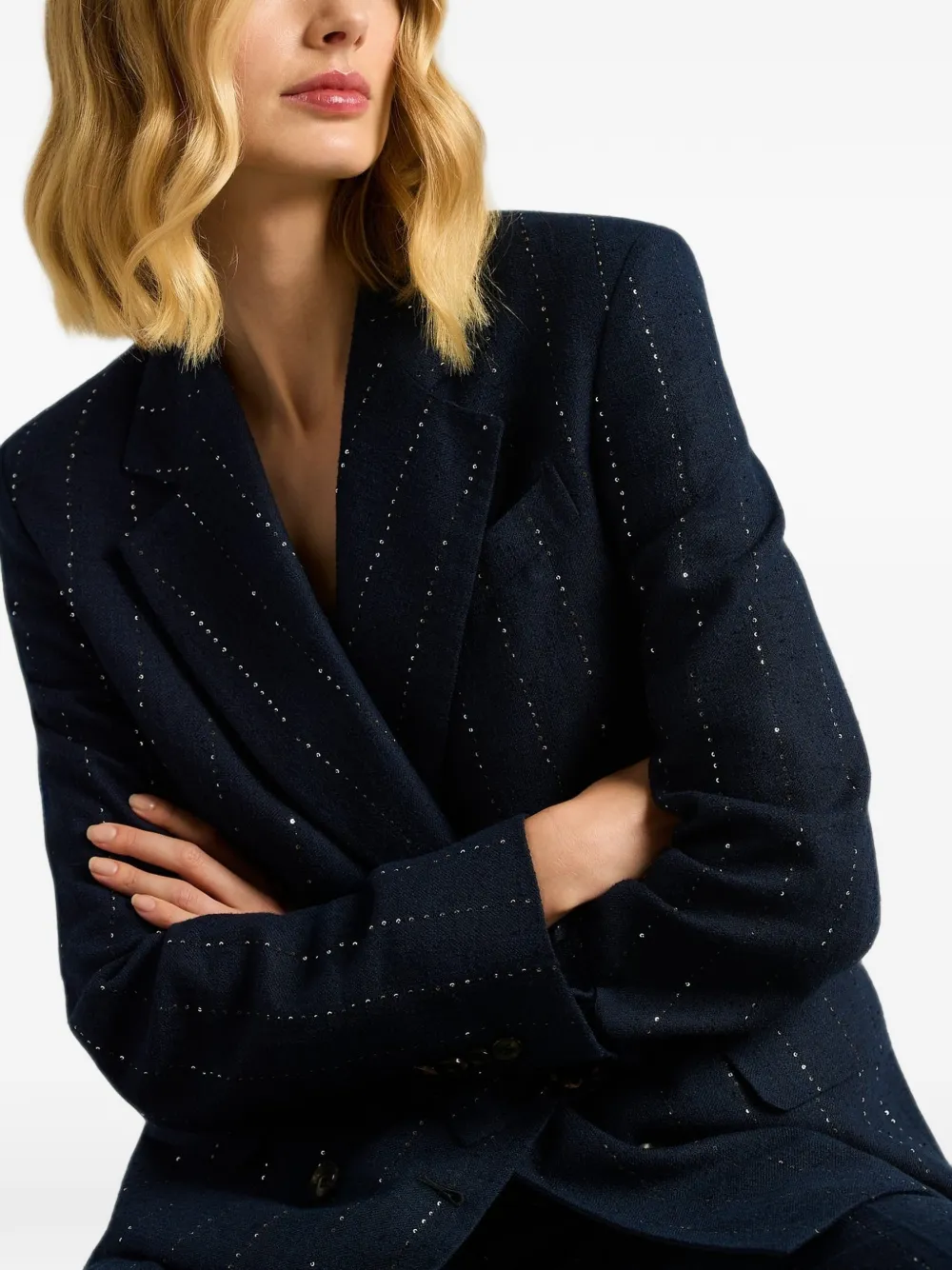 Kiton Blazer met dubbele rij knopen Blauw