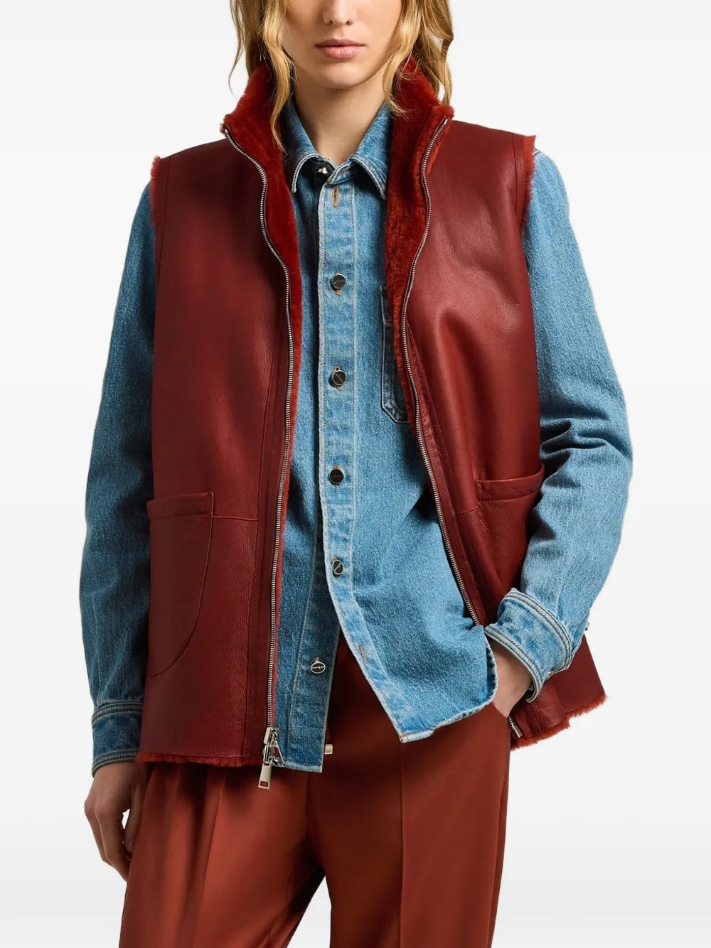 Kiton Omkeerbare bodywarmer Rood
