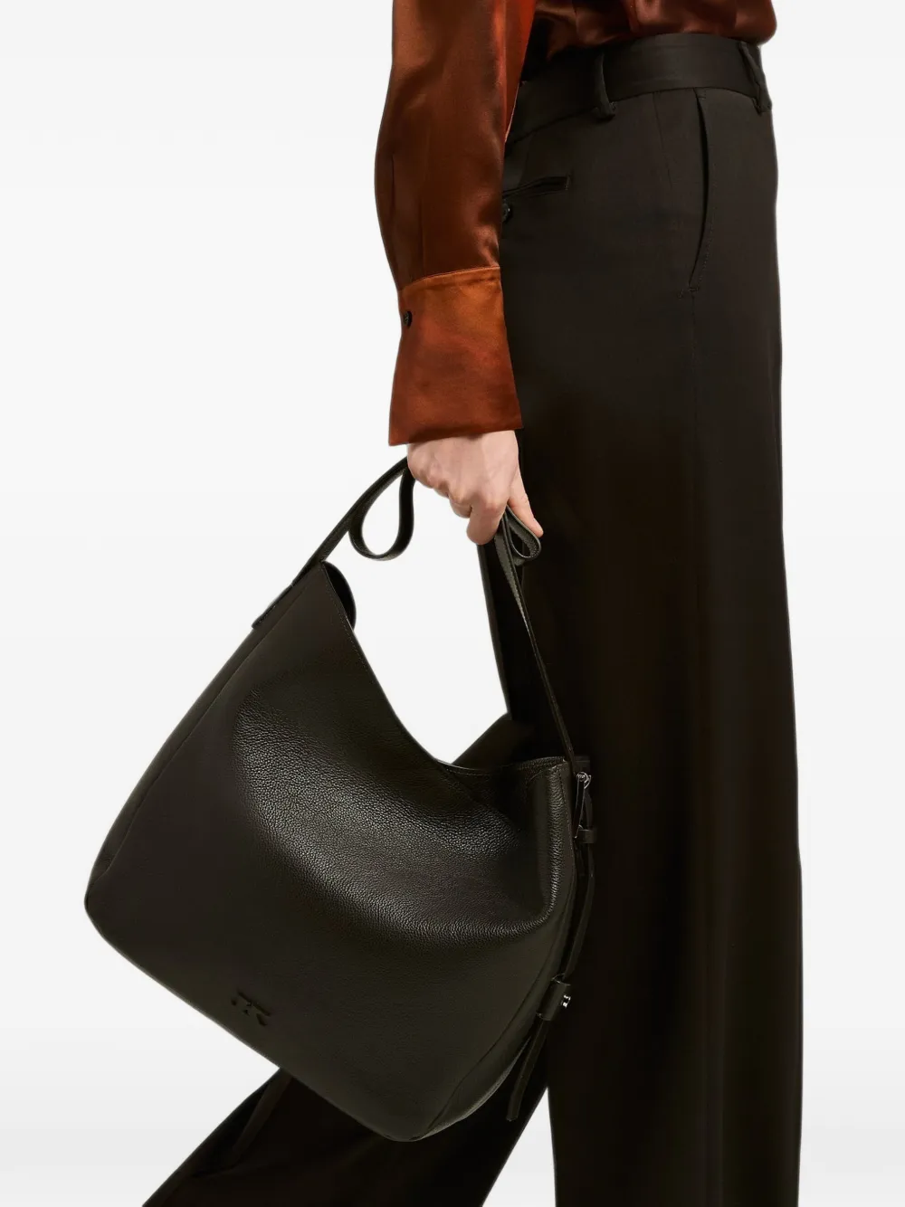 Kiton Leren schoudertas Bruin