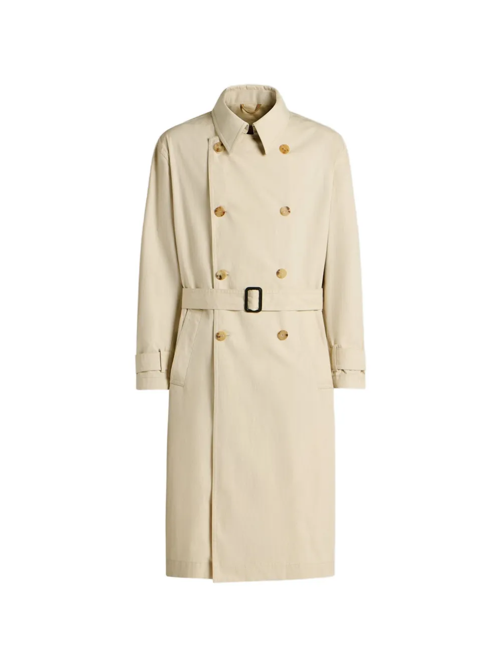 Kiton Trenchcoat met dubbele rij knopen Beige