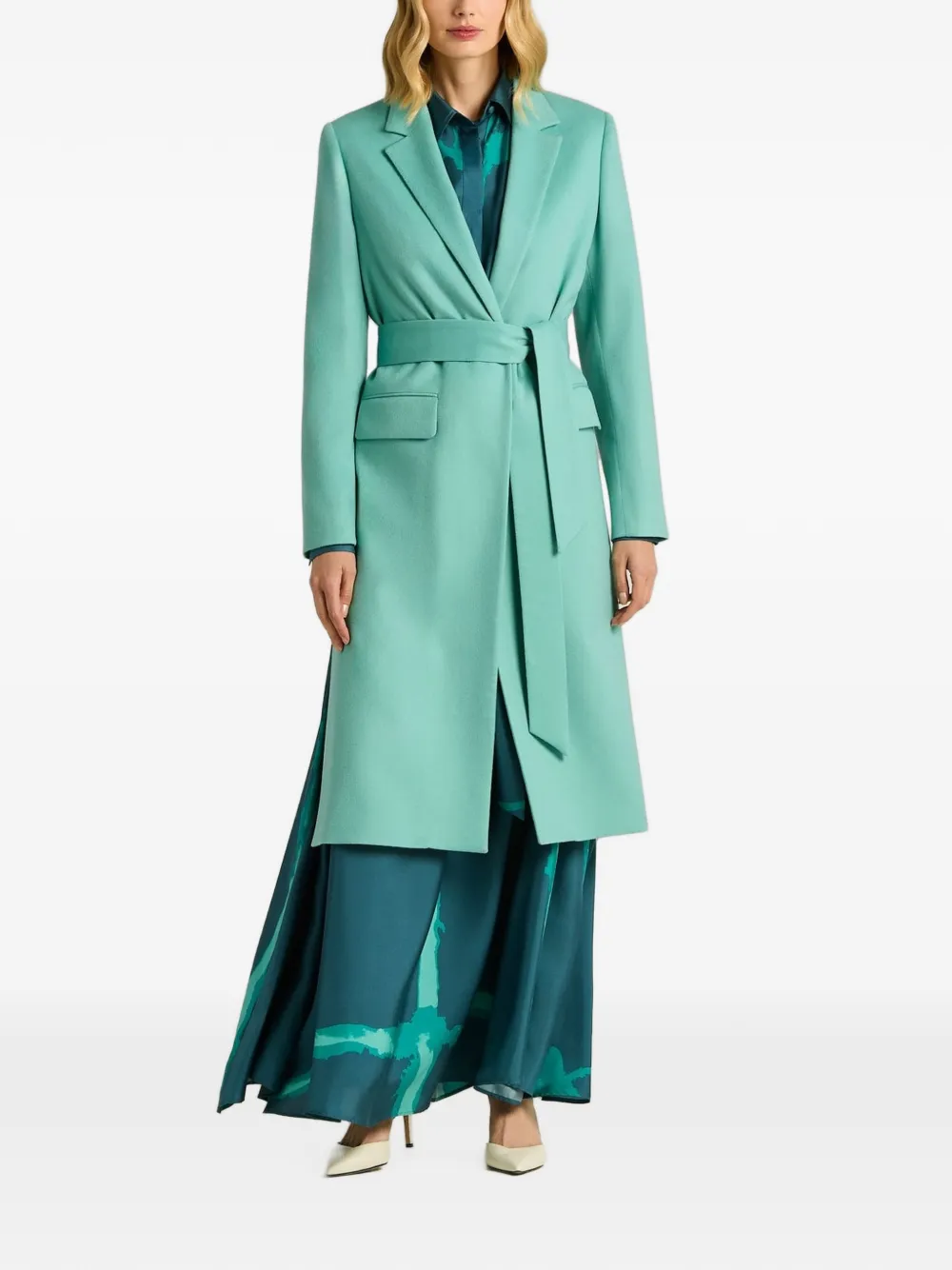 Kiton Mantel met ceintuur Blauw