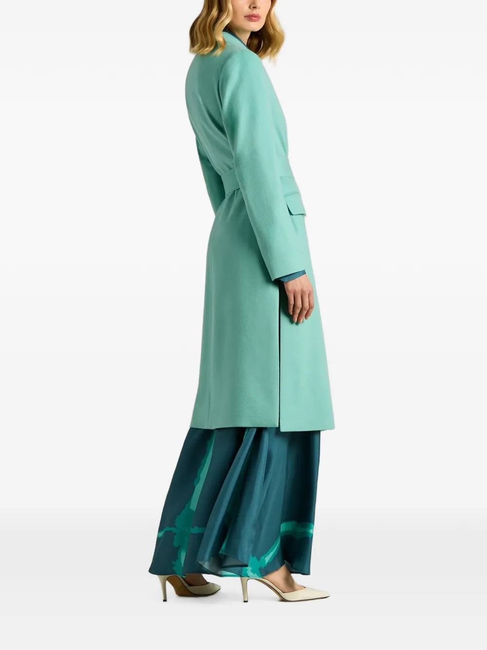 Kiton Mantel met ceintuur Blauw
