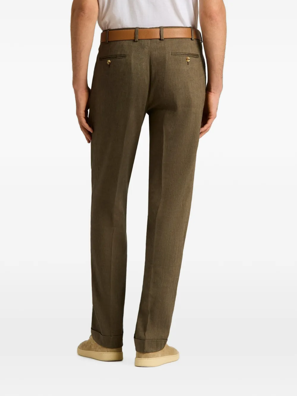 Kiton Broek met figuurnaden en omgeslagen pijpen Bruin