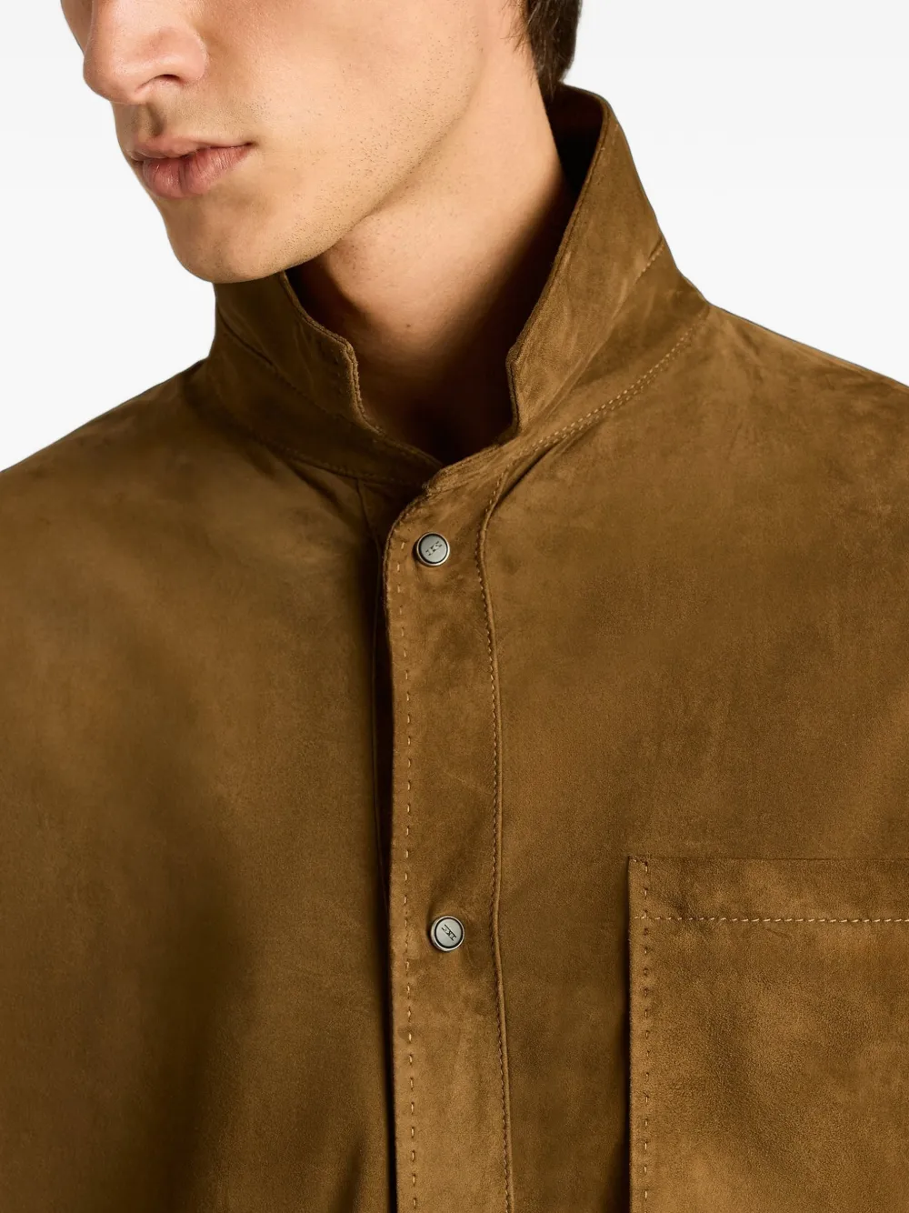 Kiton leather jacket Bruin