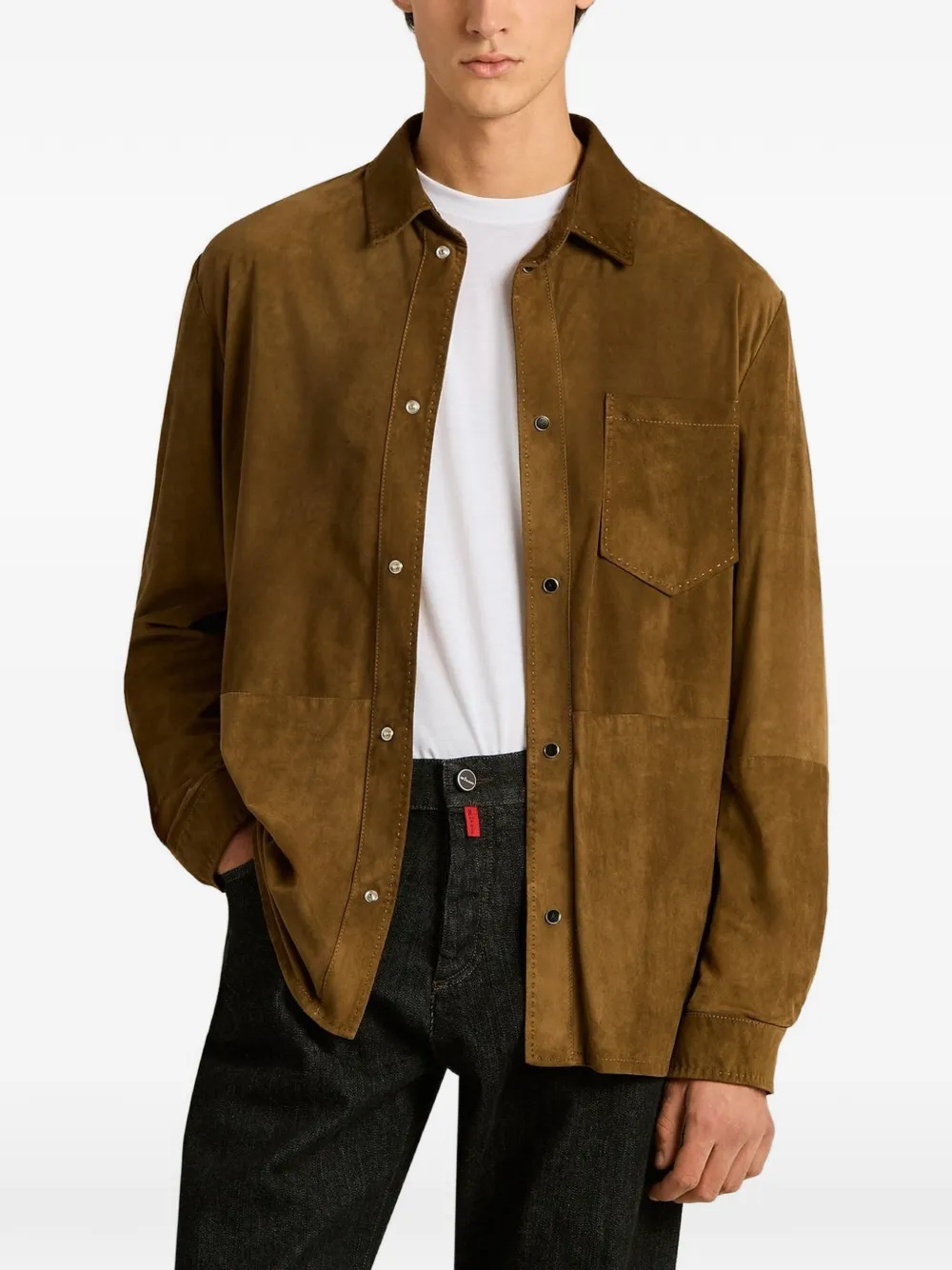 Kiton leather jacket Bruin