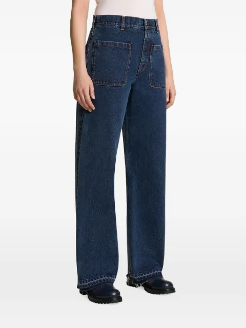 Kiton logo-embroidered patch-pocket jeans