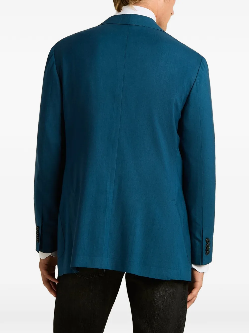 Kiton Jack met enkele rij knopen Blauw