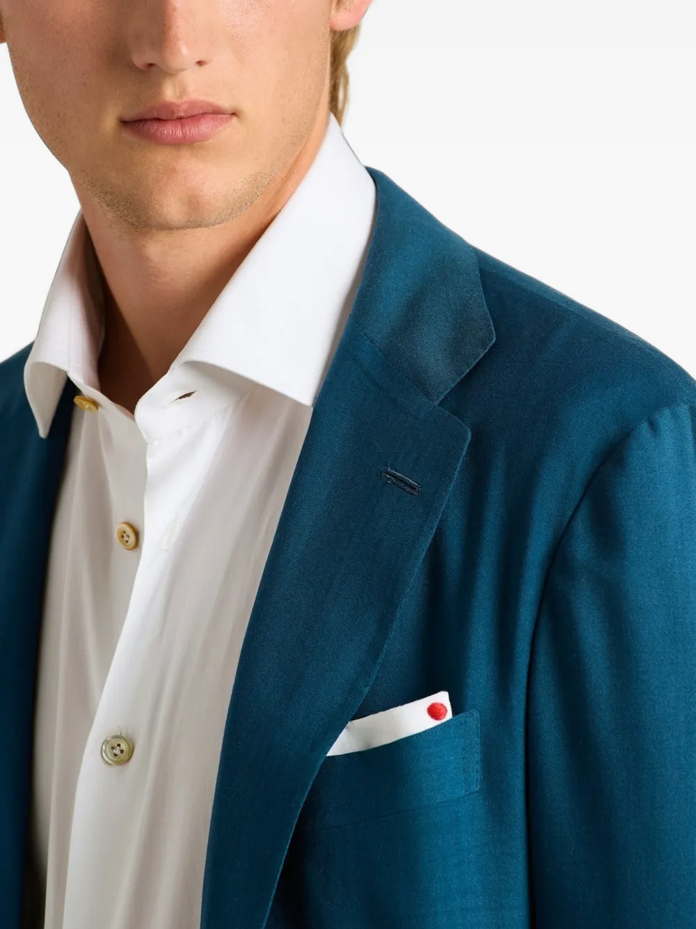 Kiton Jack met enkele rij knopen Blauw