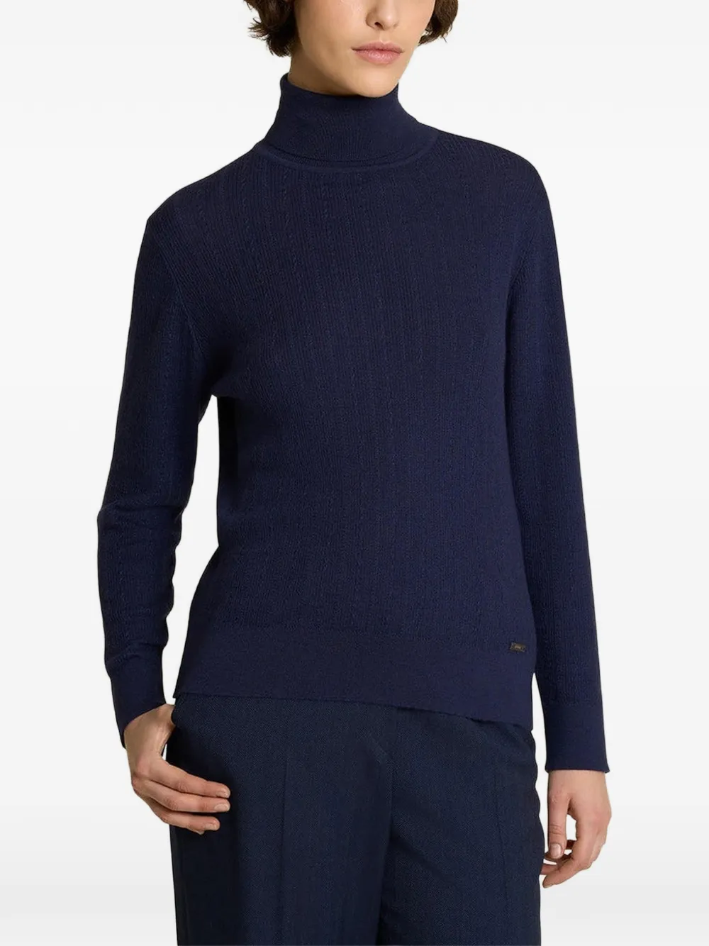 Kiton Ribgebreide trui Blauw