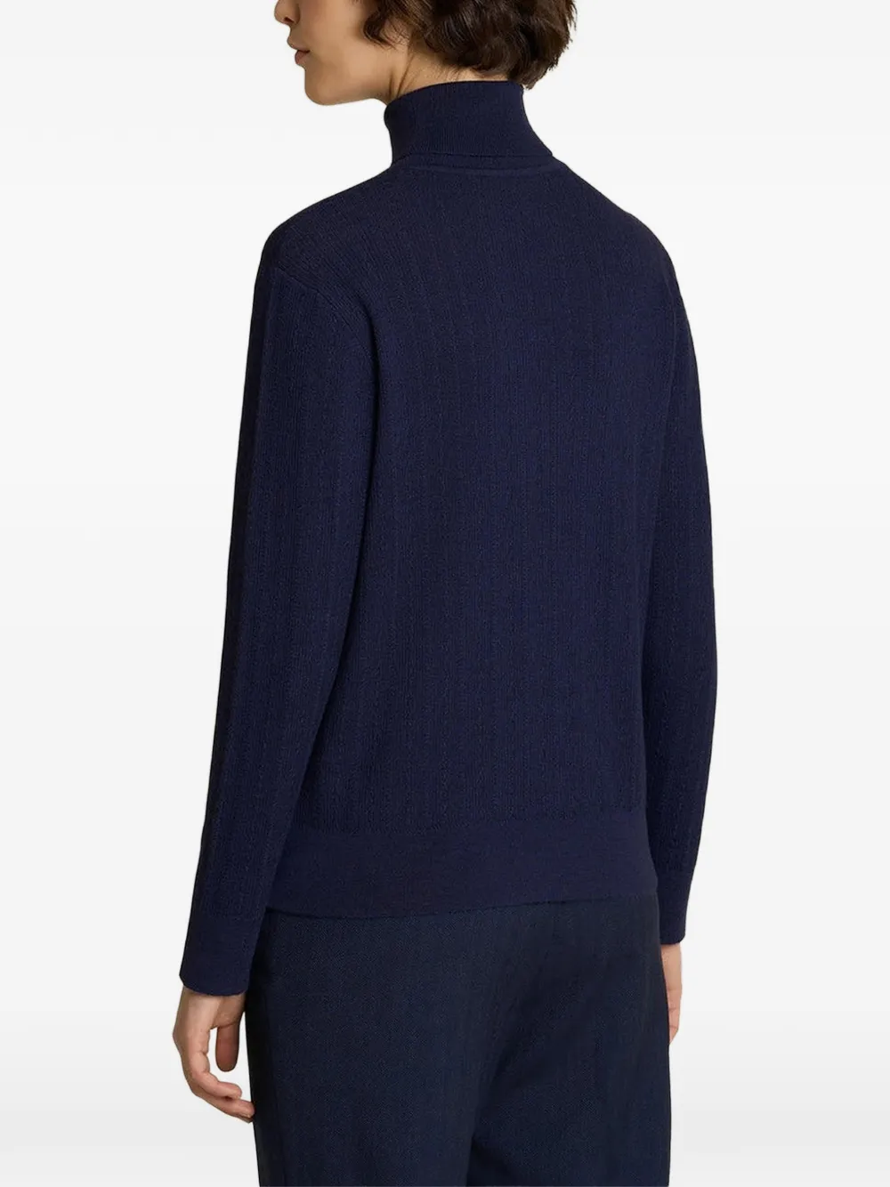 Kiton Ribgebreide trui Blauw