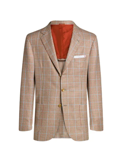 Kiton check single-breasted jacket