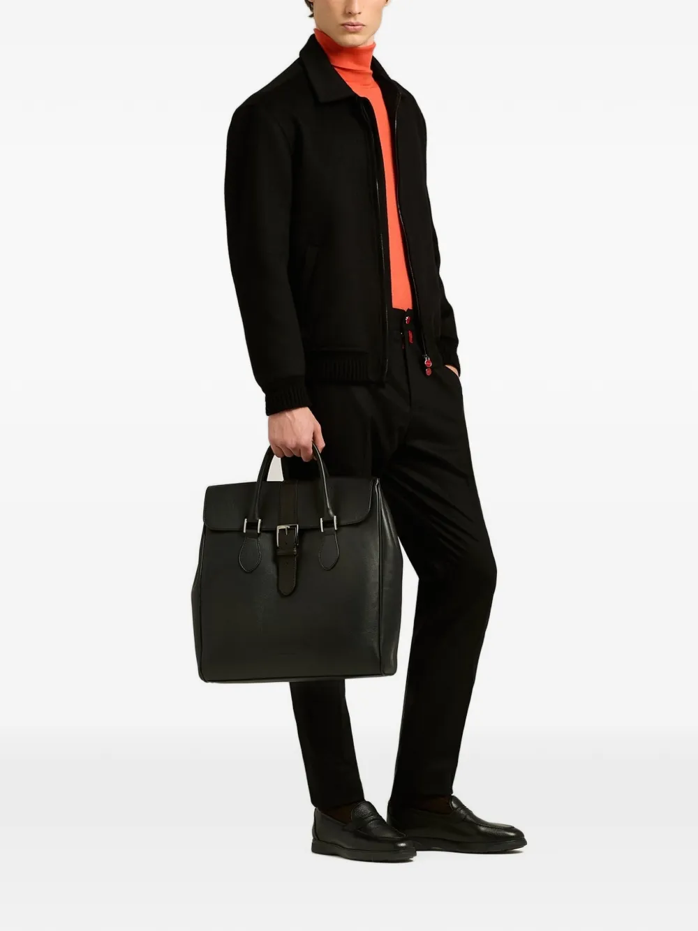 Kiton Shopper met gesp Zwart