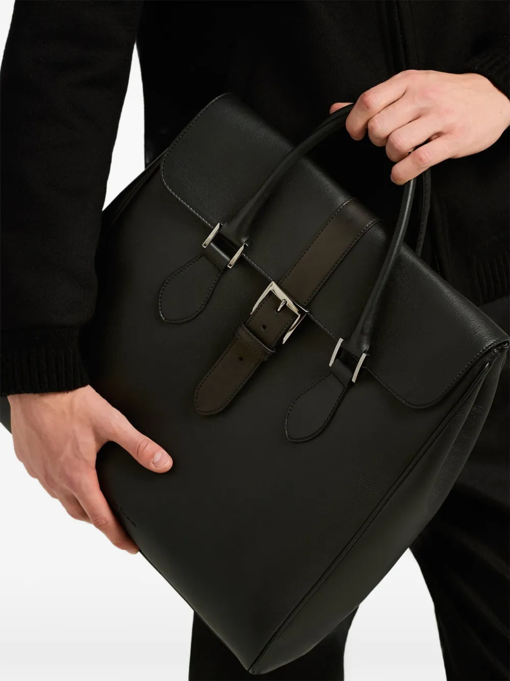 Kiton Shopper met gesp Zwart