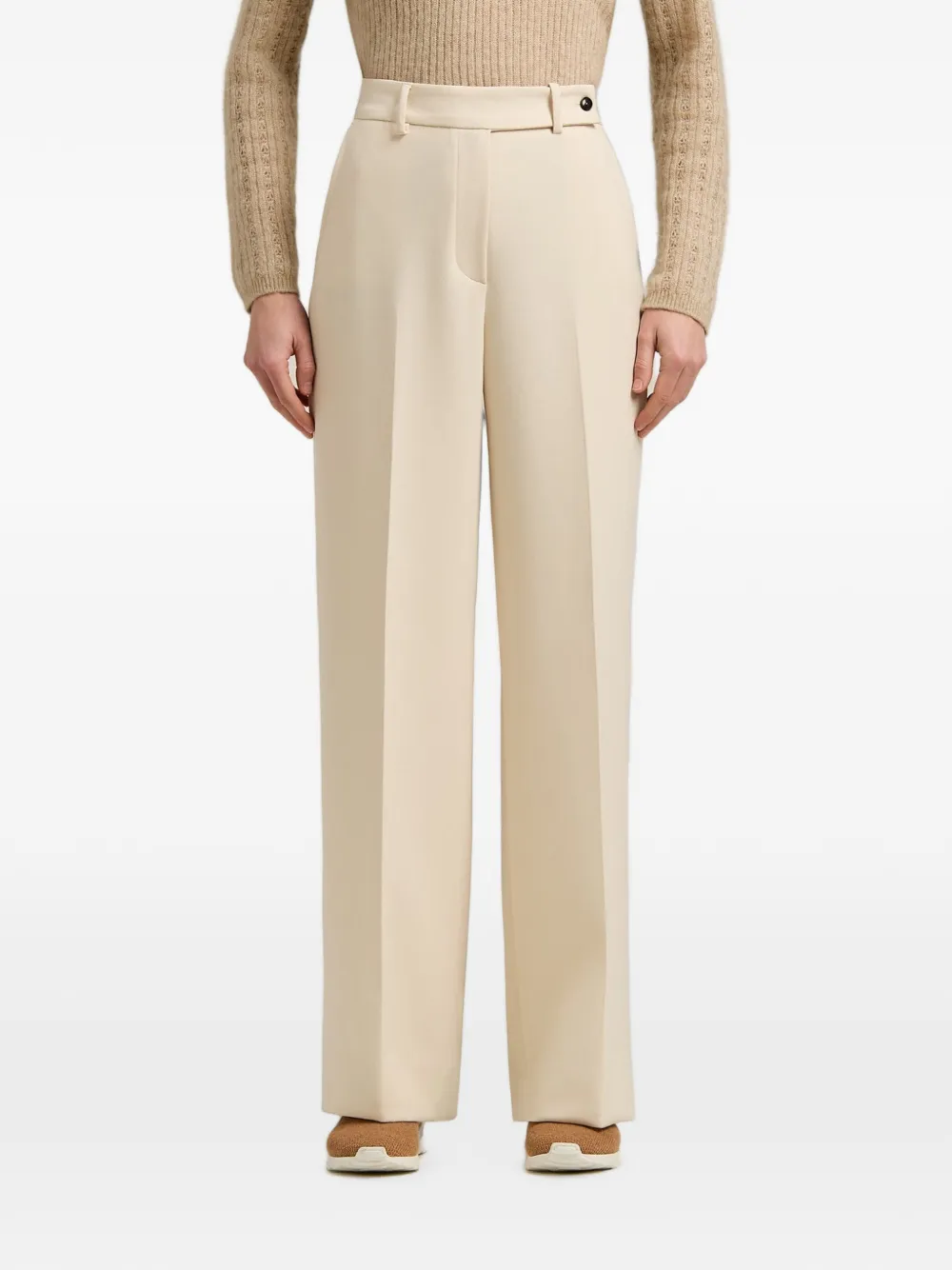 Kiton Broek met wijde pijpen Beige