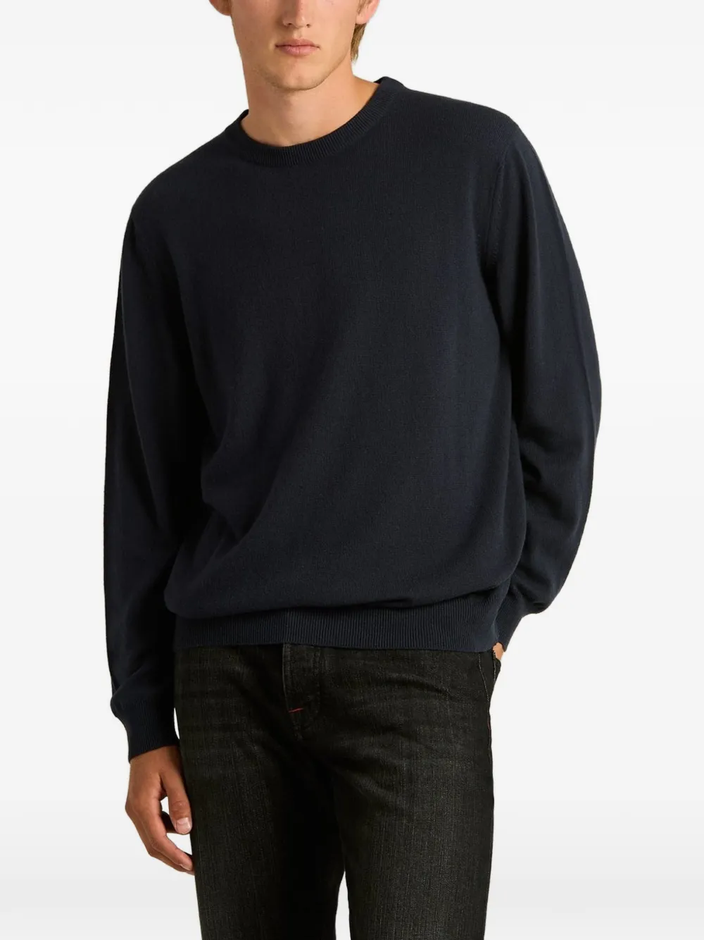Kiton cashmere crew-neck sweater Blauw