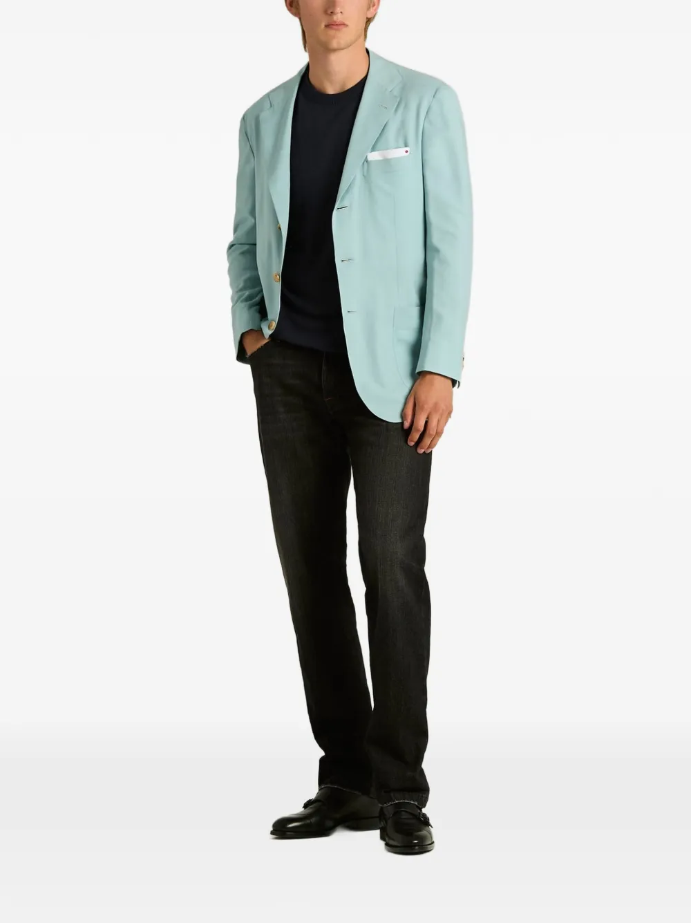 Kiton cashmere crew-neck sweater Blauw