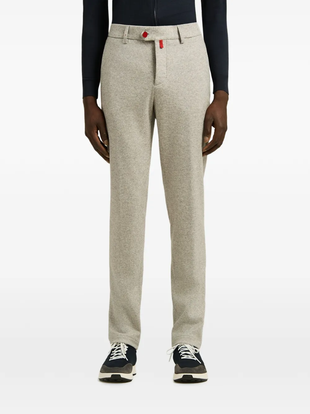 Kiton melange-effect tailored trousers Beige